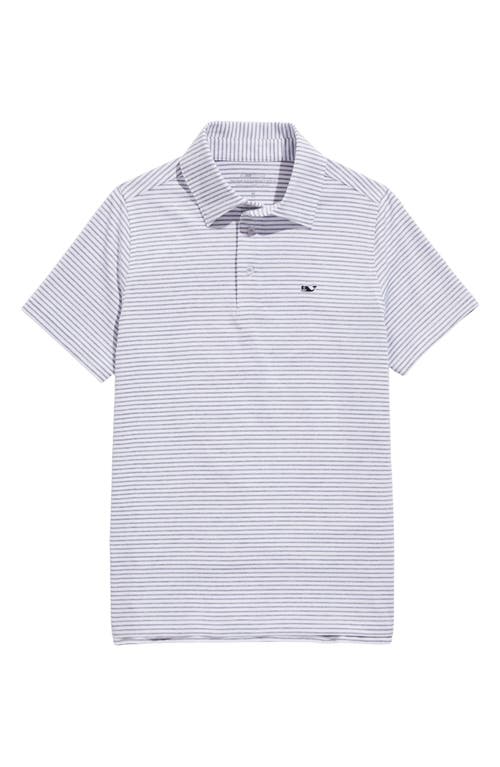 Vineyard Vines Kids' Bradley Stripe Stretch Polo In White