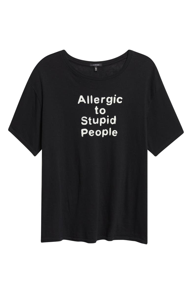 R13 Allergic to Stupid Cotton & Cashmere Graphic T-Shirt, Main, color, Black