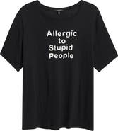 R13 Allergic to Stupid Cotton & Cashmere Graphic T-Shirt