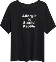 R13 Allergic to Stupid Cotton & Cashmere Graphic T-Shirt