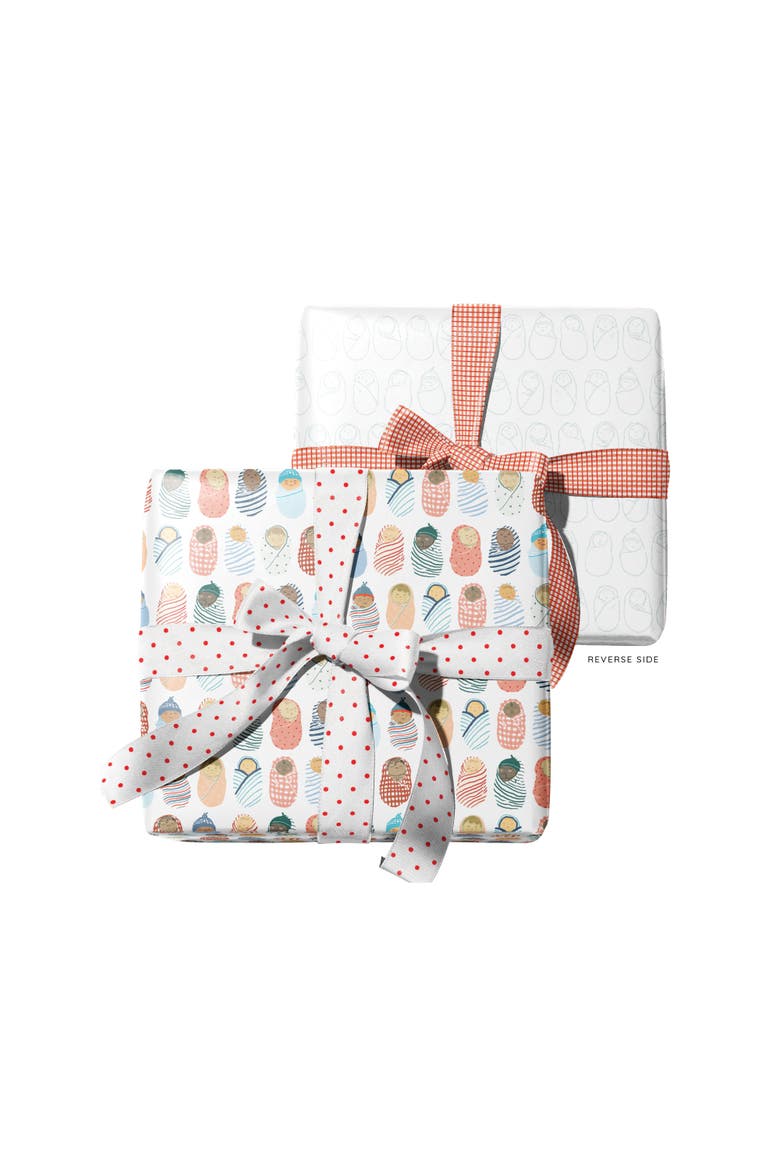 Eight Sheets Two-Sided "Babies" Heavyweight Gift Wrap, Alternate, color, Multicolored