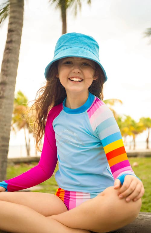 Limeapple Stripe Rhinestone Rashguard Set