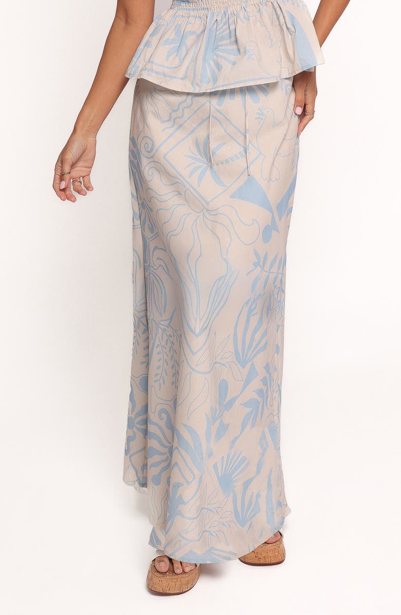 Petal & Pup Elena Mixed Print Cotton Maxi Skirt, Main, color, Blue Soleil