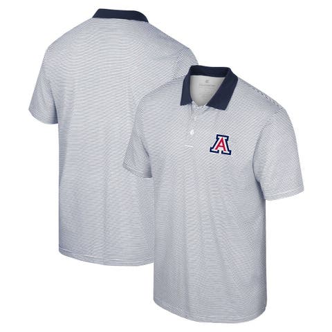 Men's Colosseum White/Navy Arizona Wildcats Print Stripe Polo
