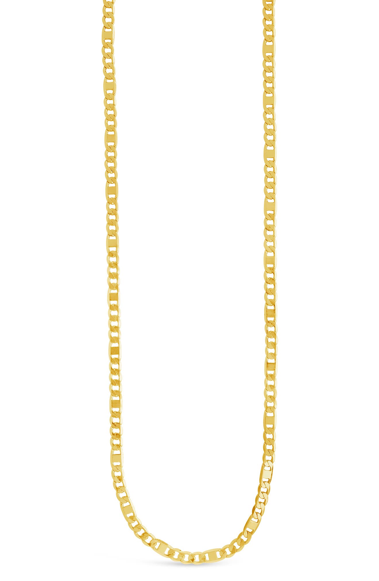 Sterling Forever 14K Yellow Gold Plated Mixed Mariner Chain Necklace