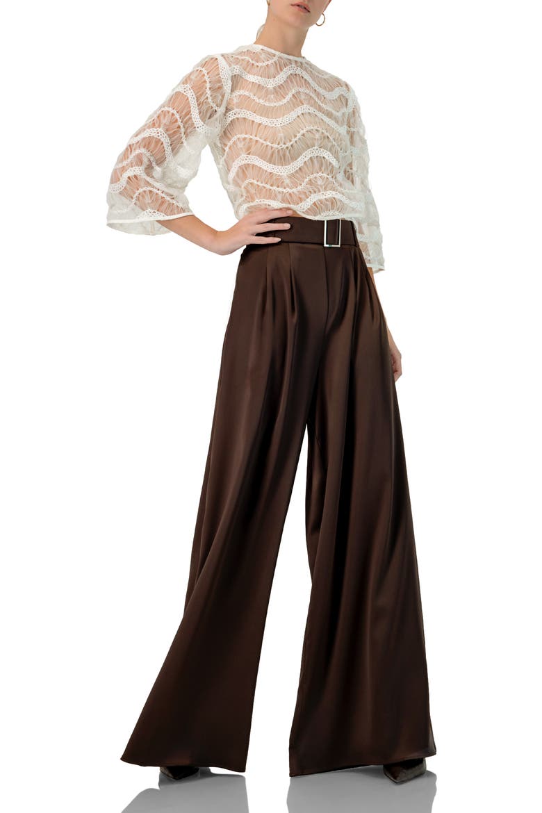 Bell Sleeve Sheer Blouse, Alternate, color, Ivory