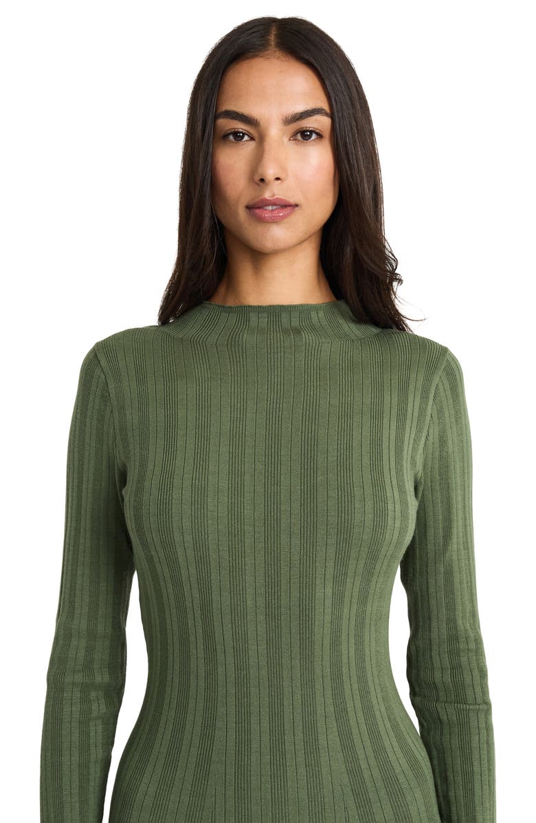 DONNA MORGAN FOR MAGGY Long Sleeve Mock Neck Dress, Alternate, color, Olive Green