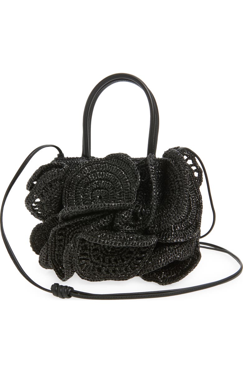 FARM Rio Raffia Flower Bag, Alternate, color, Black