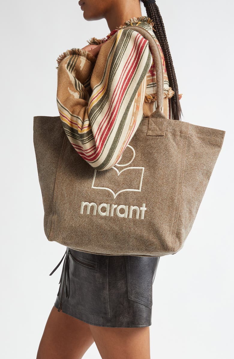 Isabel Marant Small Yenky Embroidered Logo Tote, Alternate, color,