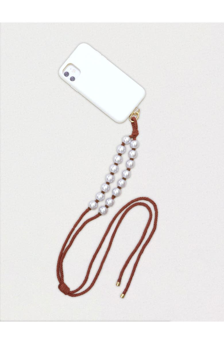 By Lilla Timeless Crossbody Phonestrap, Main, color, Brick And Pearl