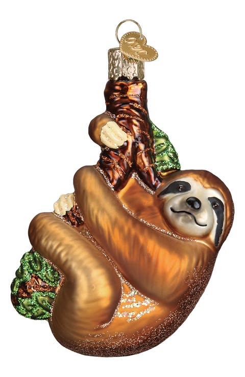 Sloth Glass Ornament
