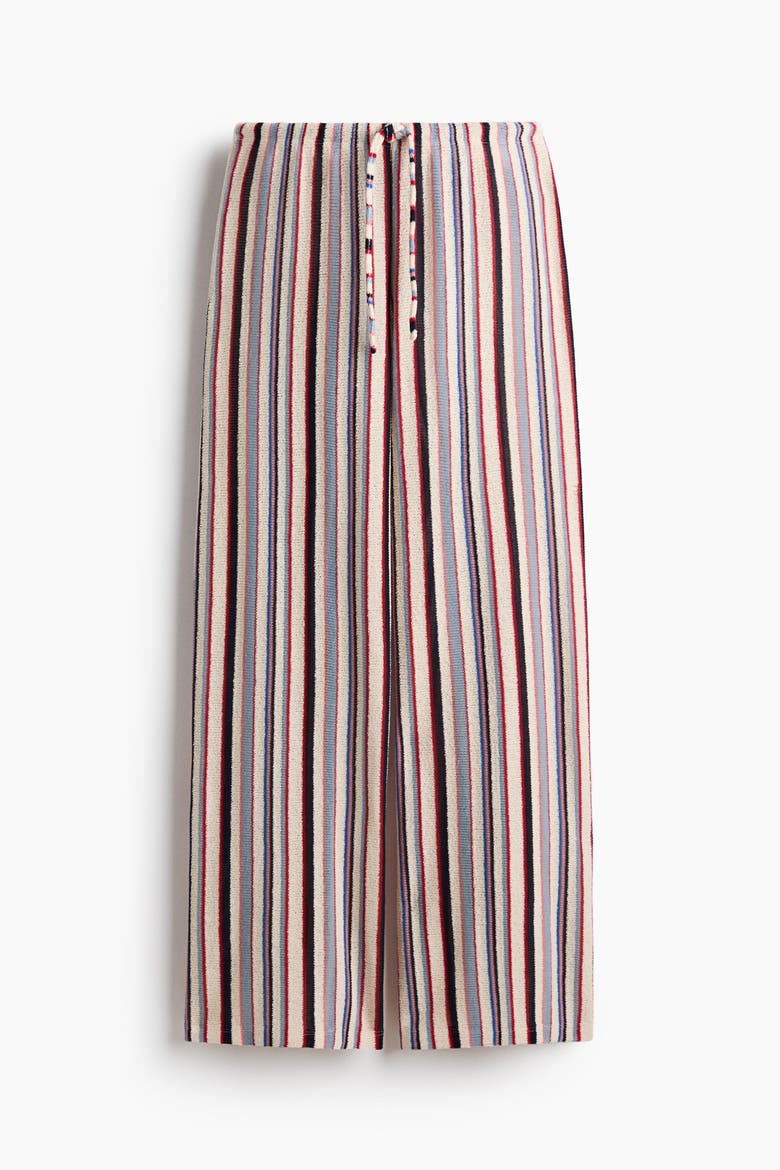 Knit Drawstring Pants, Alternate, color, Cream/striped