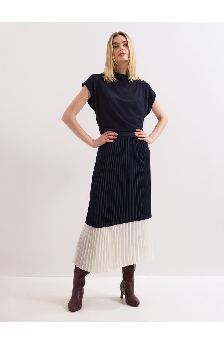 Phase Eight Eleanor Pleated Midi Skirt, Main, color, Navy