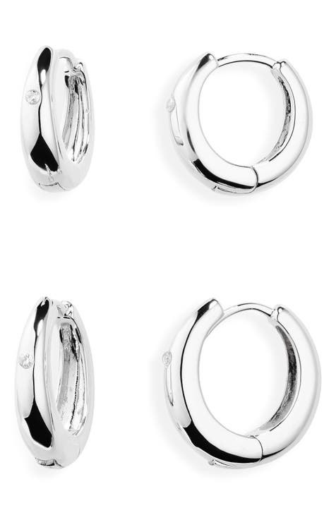 2-Pack Demi-Fine Oval Hoop Earrings