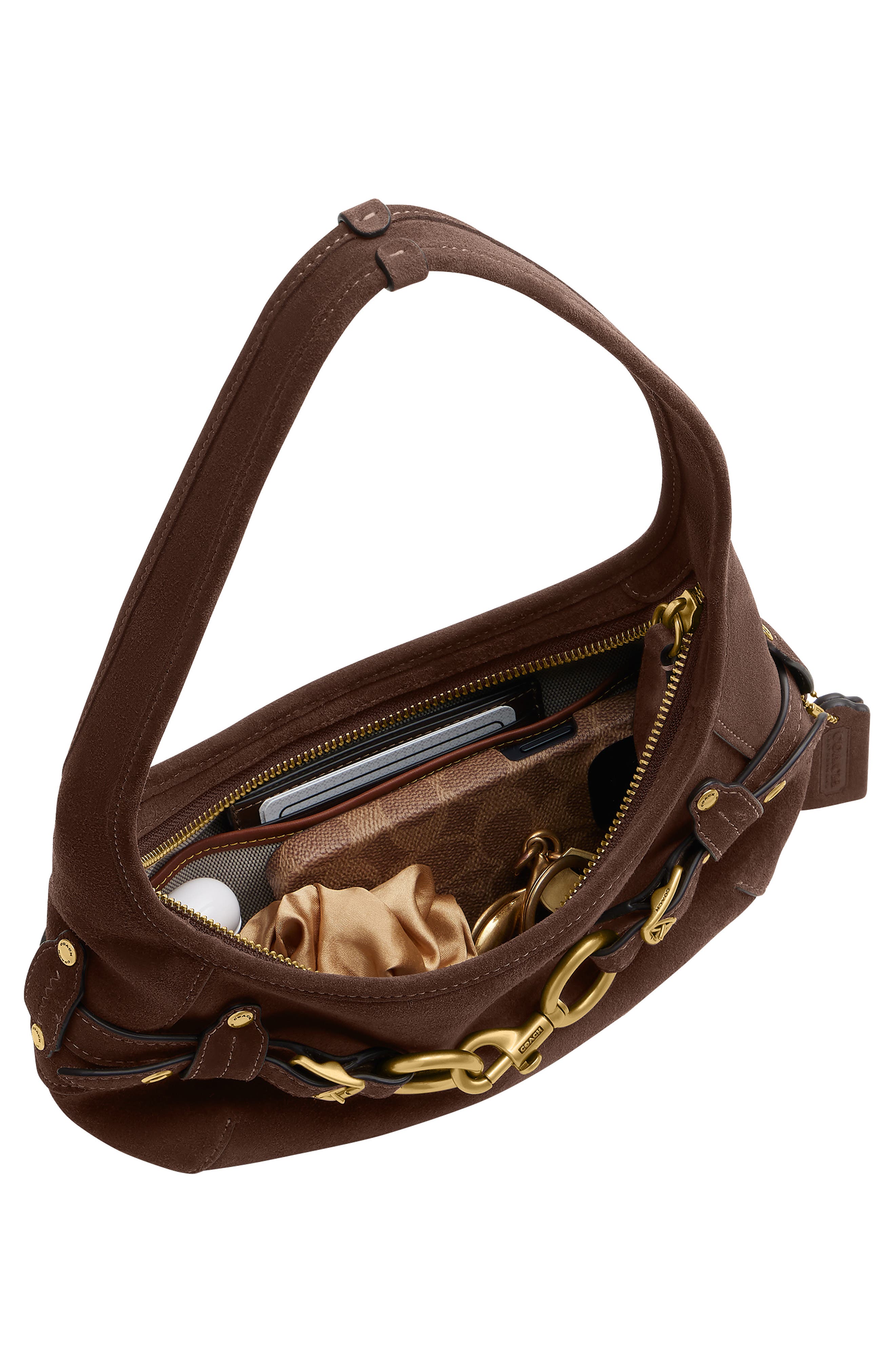 Ergo 26 Belted Shoulder Bag, Alternate, color, DARK CHOCOLATE