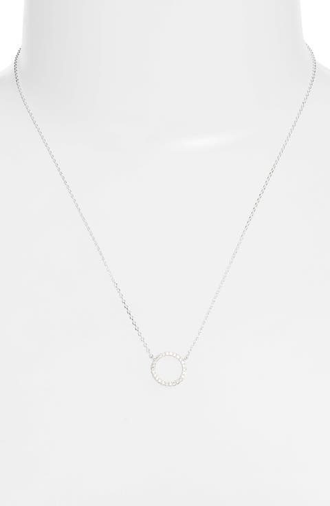Pavé Circle Pendant Necklace