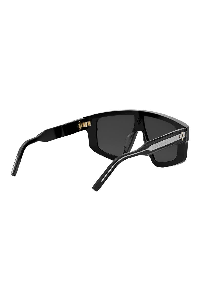 CD Diamond M1U Mask Sunglasses, Alternate, color, SHINY BLACK / SMOKE