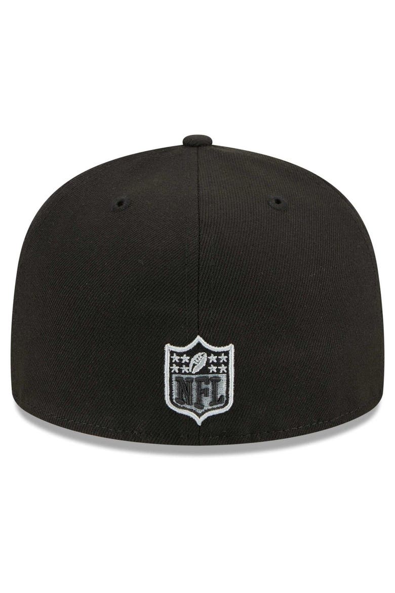 Men's New Era Black Las Vegas Raiders  Main Patch 59FIFTY Fitted Hat, Alternate, color, Black