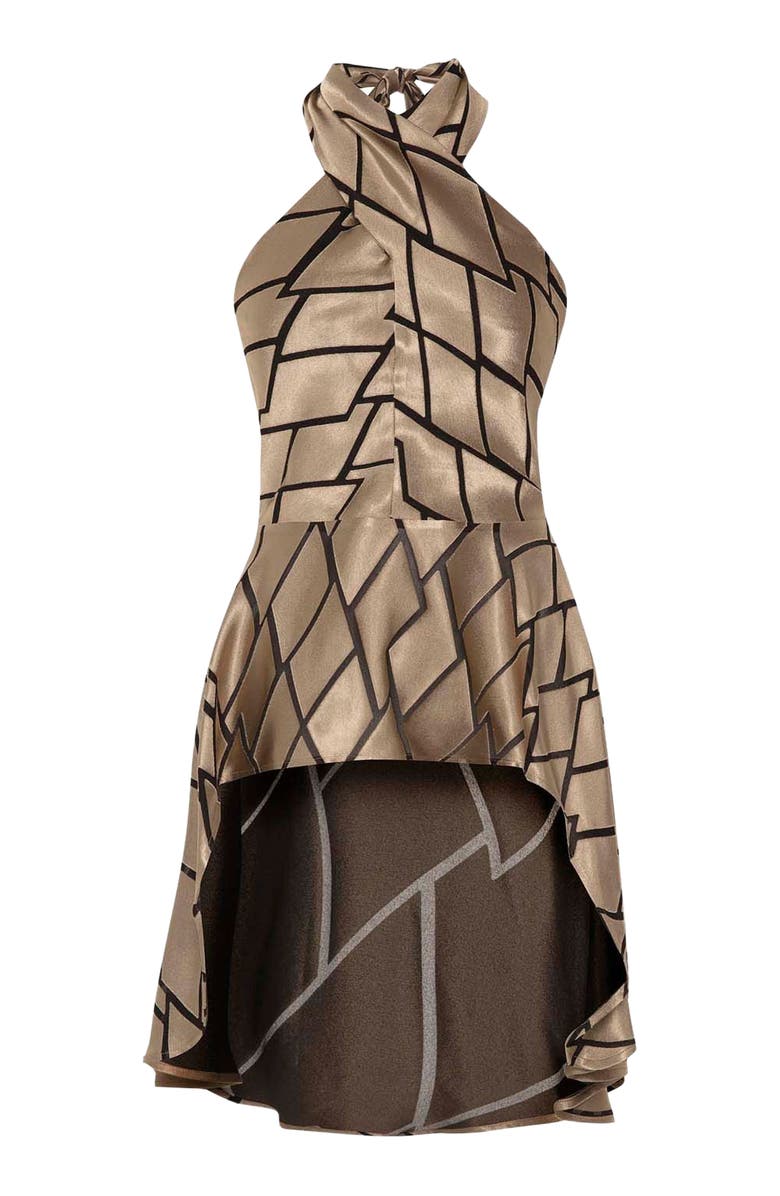 THEO The Label Theia Retro Burnout Hi-Low Halter Top, Alternate, color, Sand