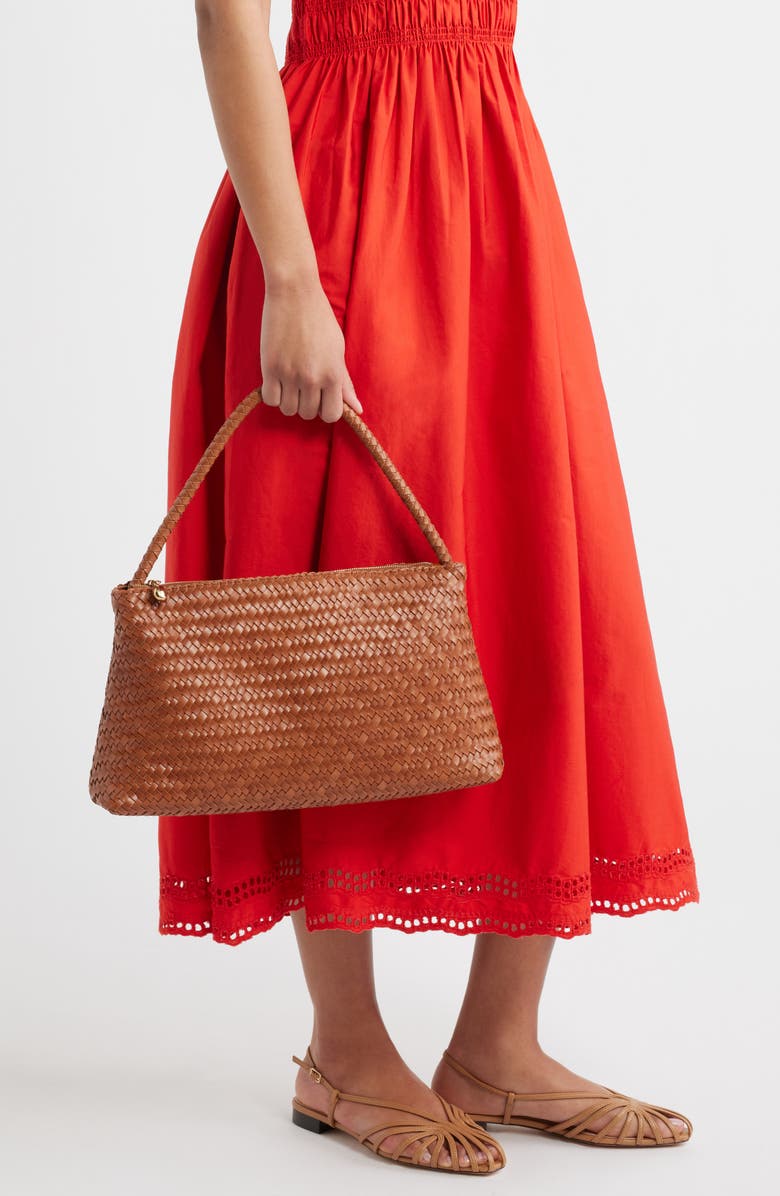 Madewell The Signature Woven Collection Leather Shoulder Bag, Alternate, color, Burnt Sienna