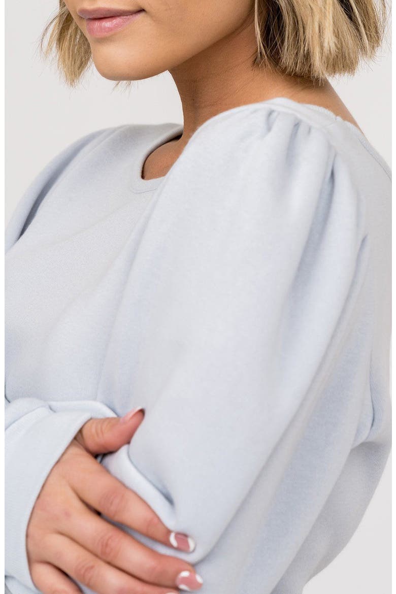Puff Sleeve Sweatshirt, Alternate, color, BLUE PEARL
