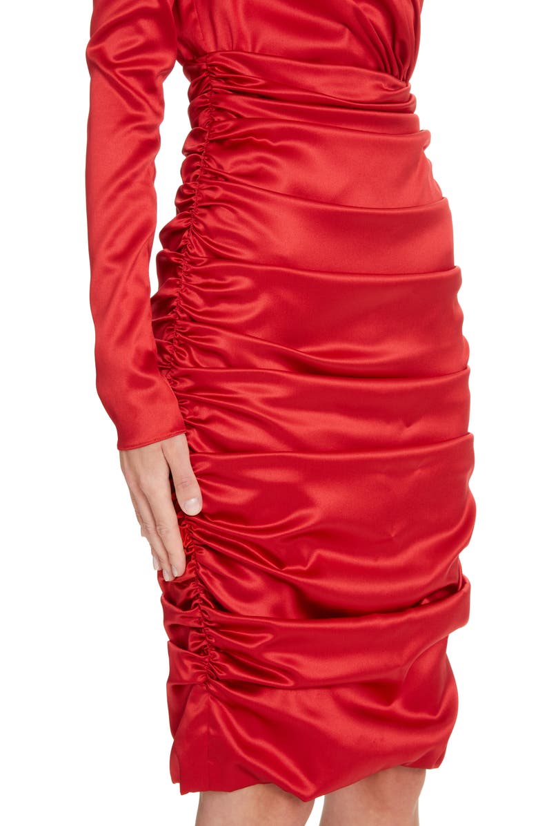 Dolce&Gabbana Stretch Silk Satin Sheath Dress, Alternate, color, 