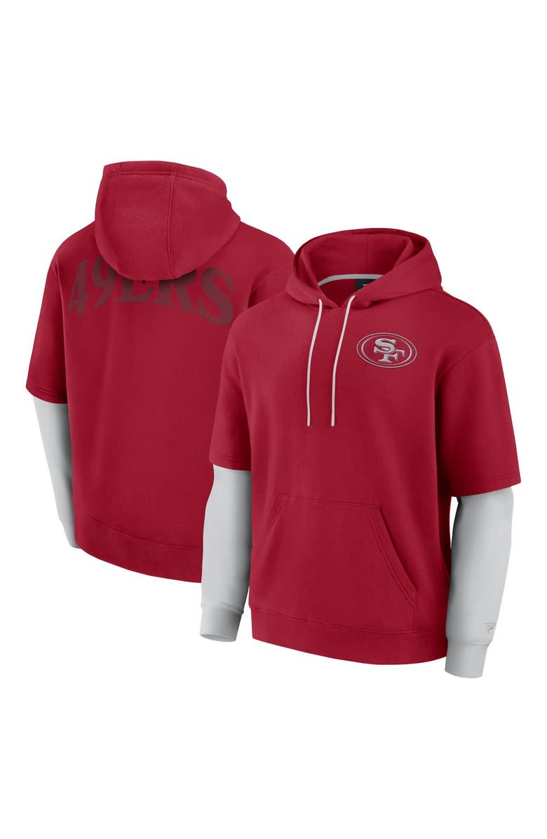 FANATICS Unisex Fanatics  Scarlet San Francisco 49ers Sleek Elements Pullover Hoodie, Main, color, Scarlet