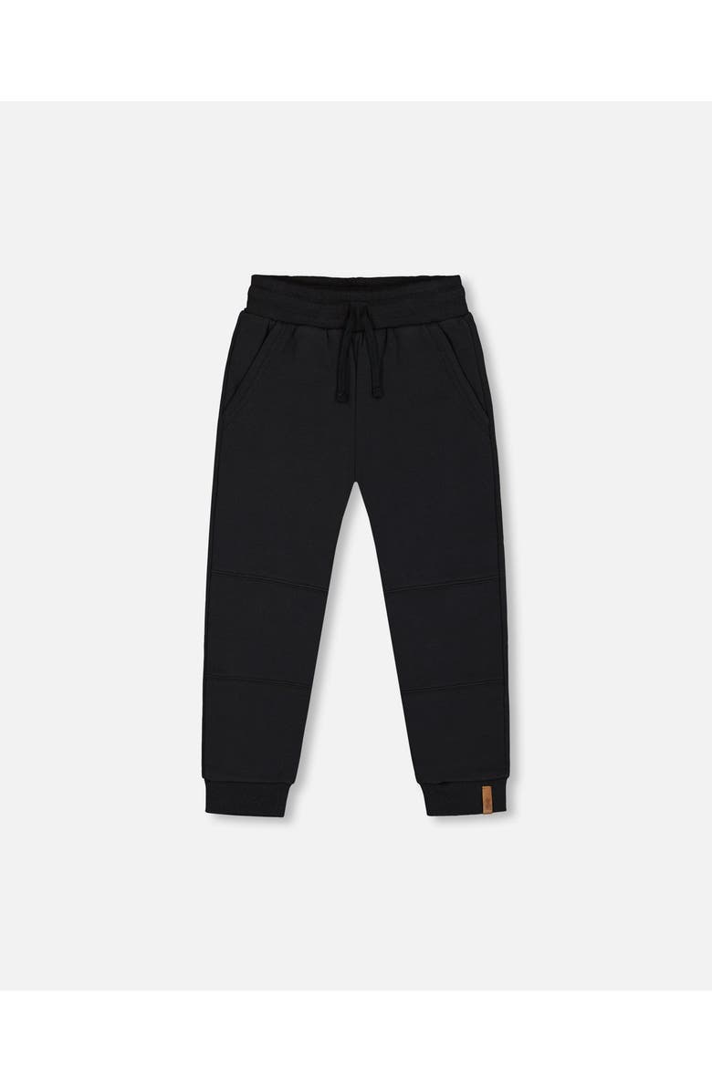 Deux par Deux Little Boy's Fleece Sweatpants With Pockets Black, Main, color, 