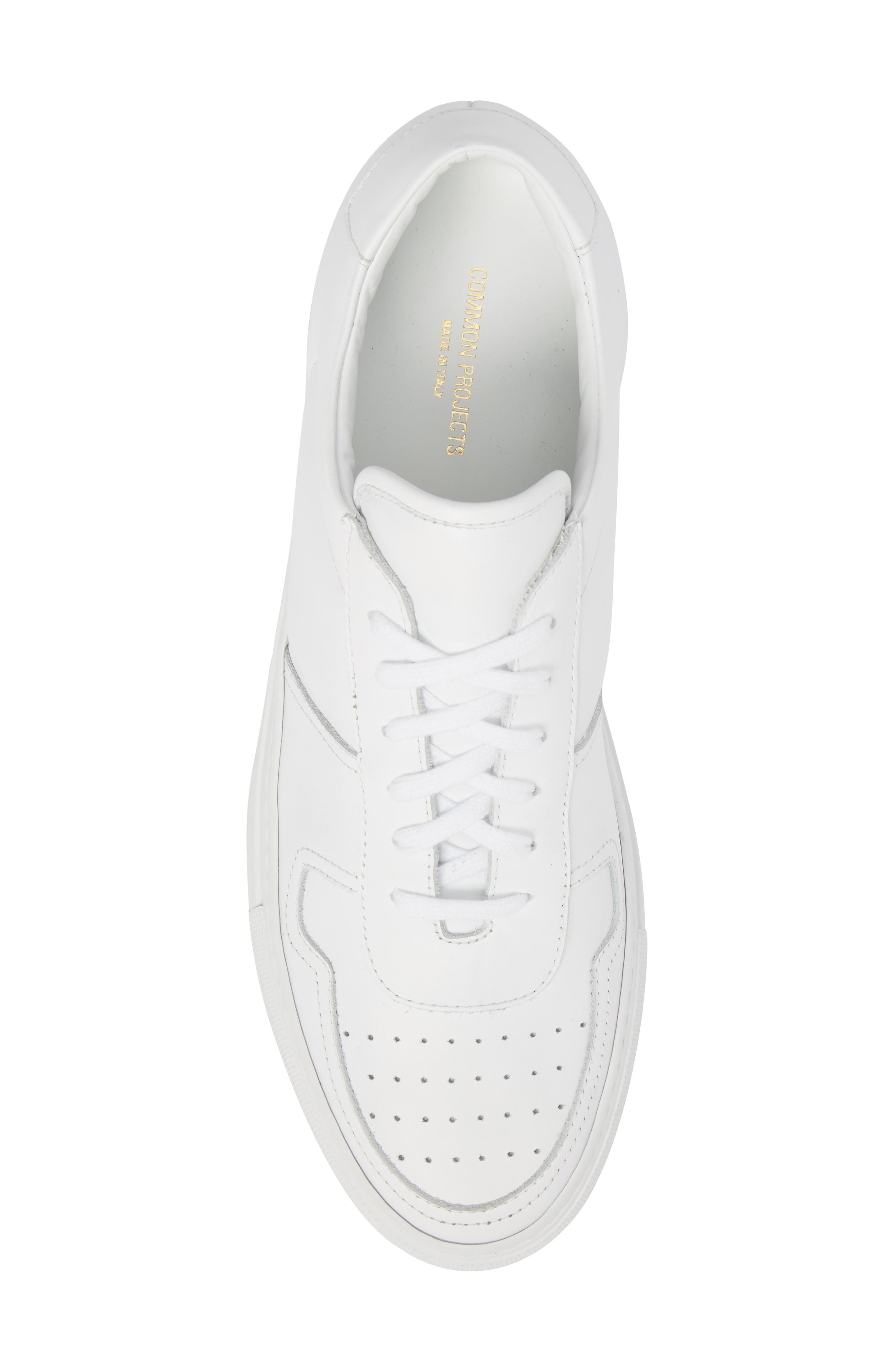 Bball Low Top Sneaker, Alternate, color, WHITE LEATHER