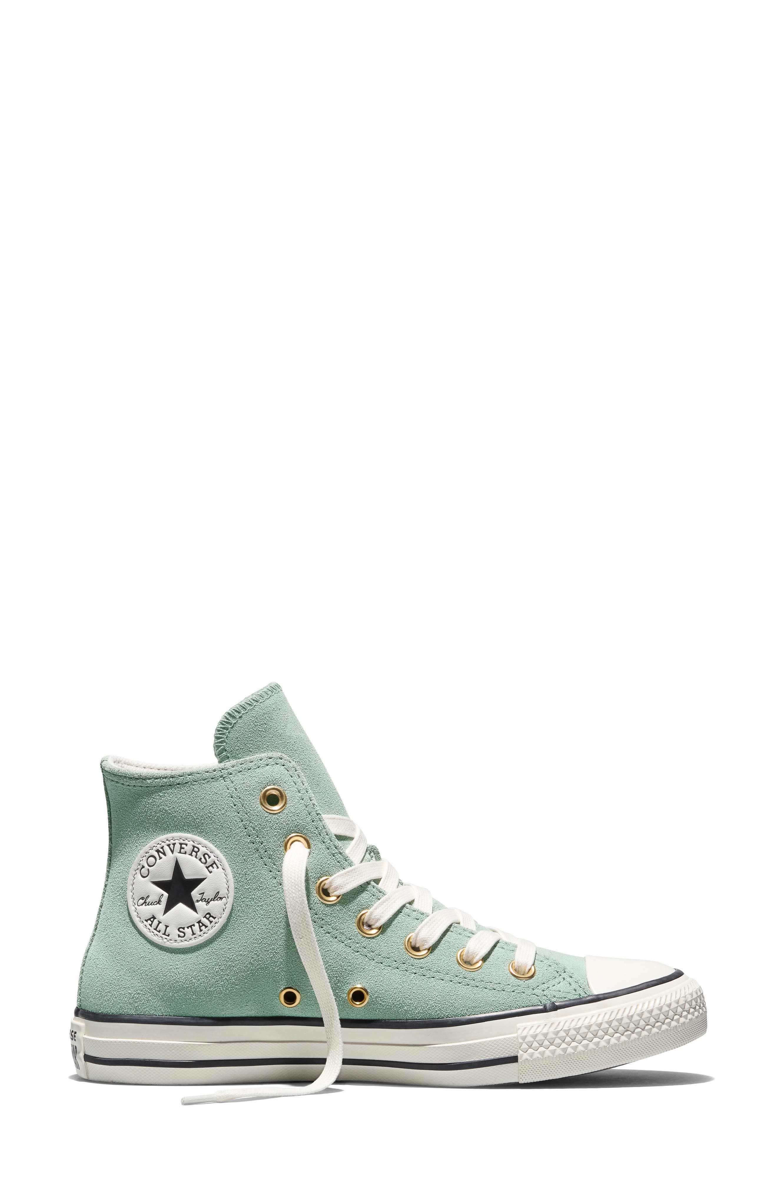 Converse Gender Inclusive Chuck Taylor All Star Suede High Top Sneaker, Alternate, color, Thyme Again/ Egret/ Black