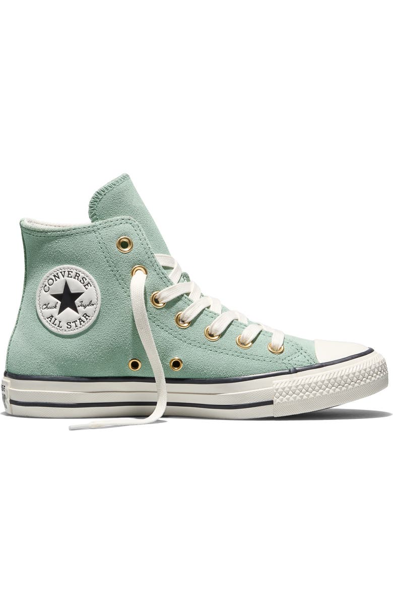 Converse Gender Inclusive Chuck Taylor All Star Suede High Top Sneaker, Alternate, color, Thyme Again/ Egret/ Black