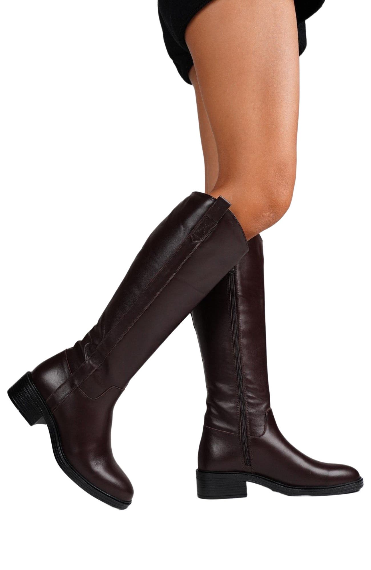 Acro Leather Boot, Alternate, color, Brown Leather