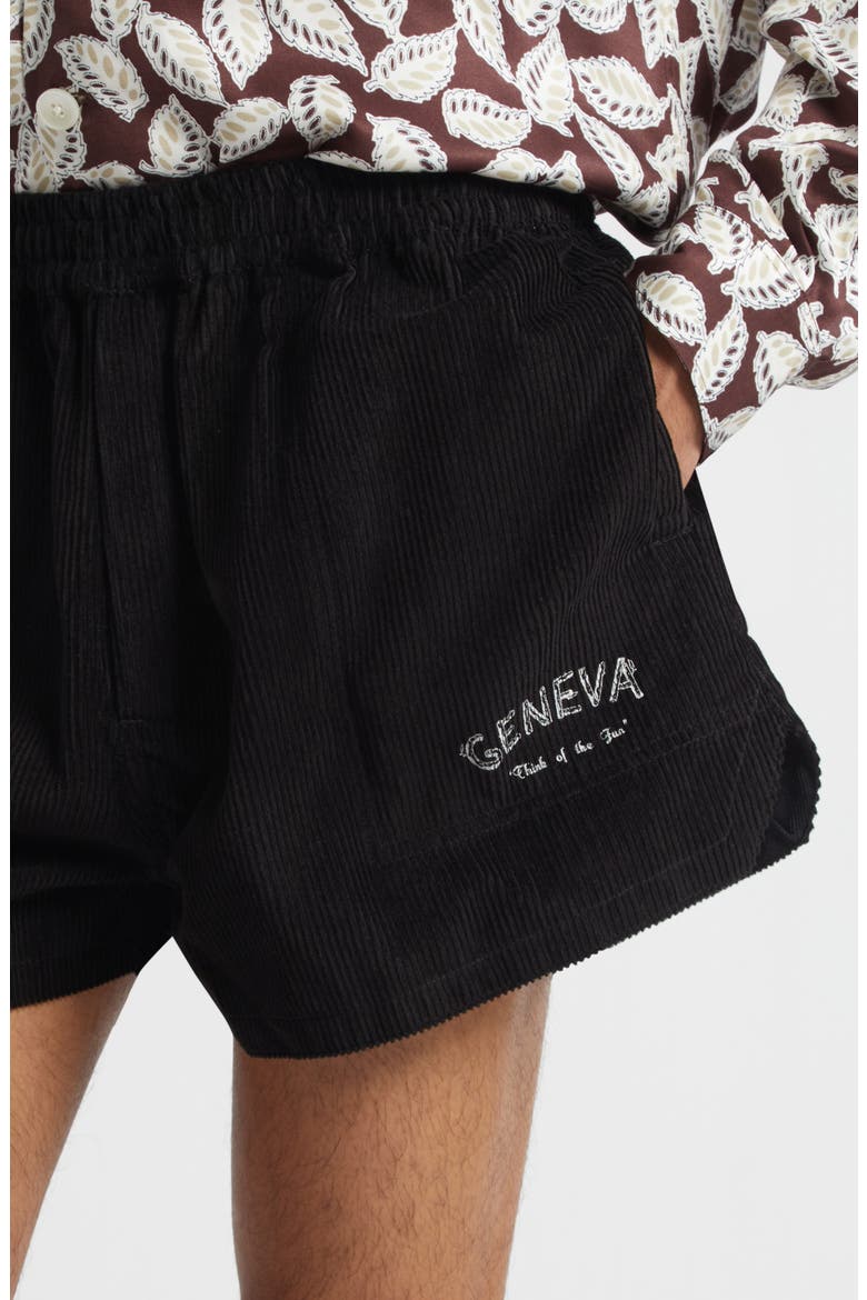 Geneva Cotton Corduroy Shorts, Alternate, color, BLACK
