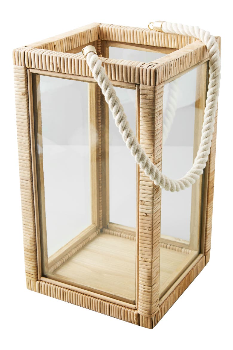 Anthropologie Issa Rattan Lantern, Alternate, color, TAN