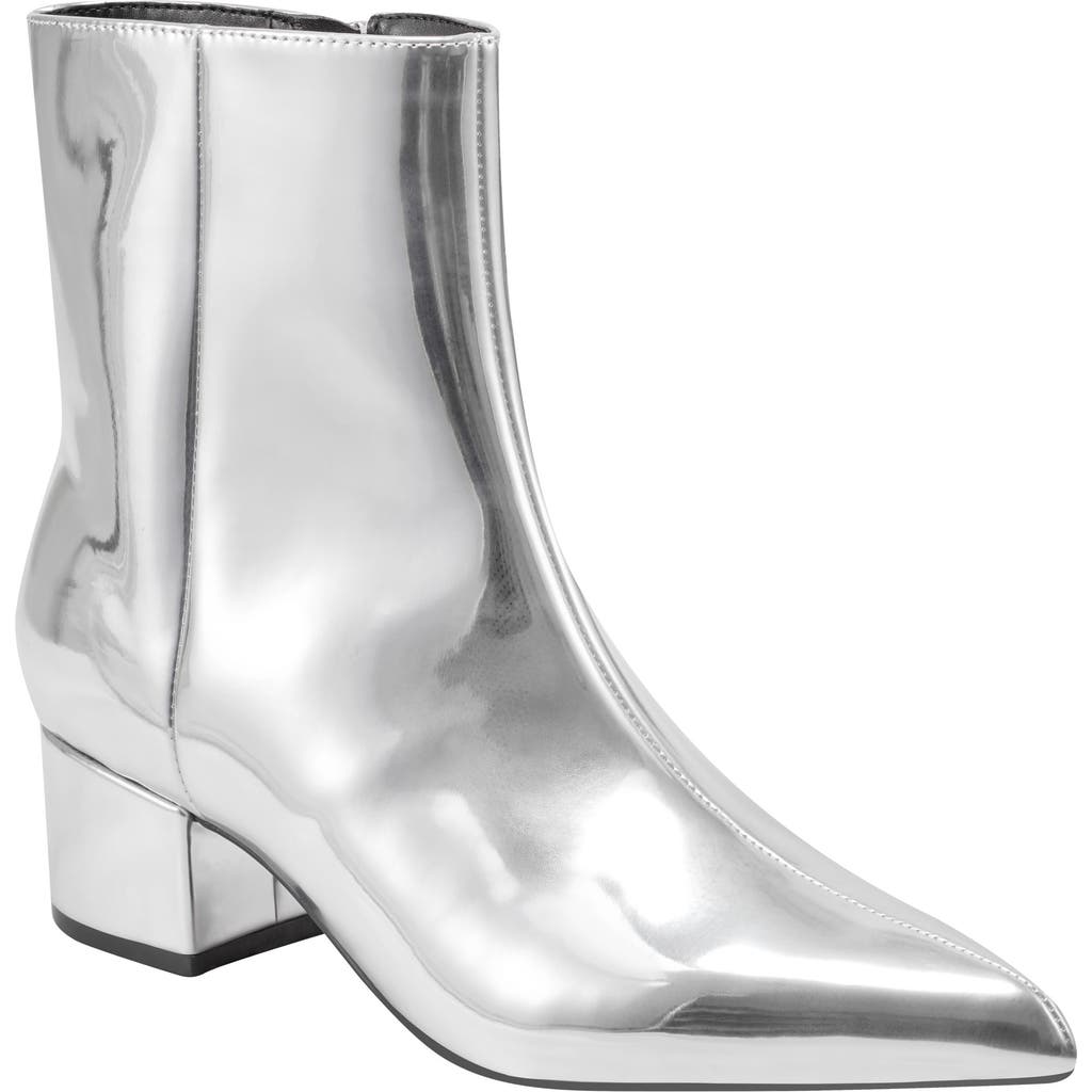 Marc Fisher Gismo Womens Leather Pointed Toe Ankle Boots In Animal Print