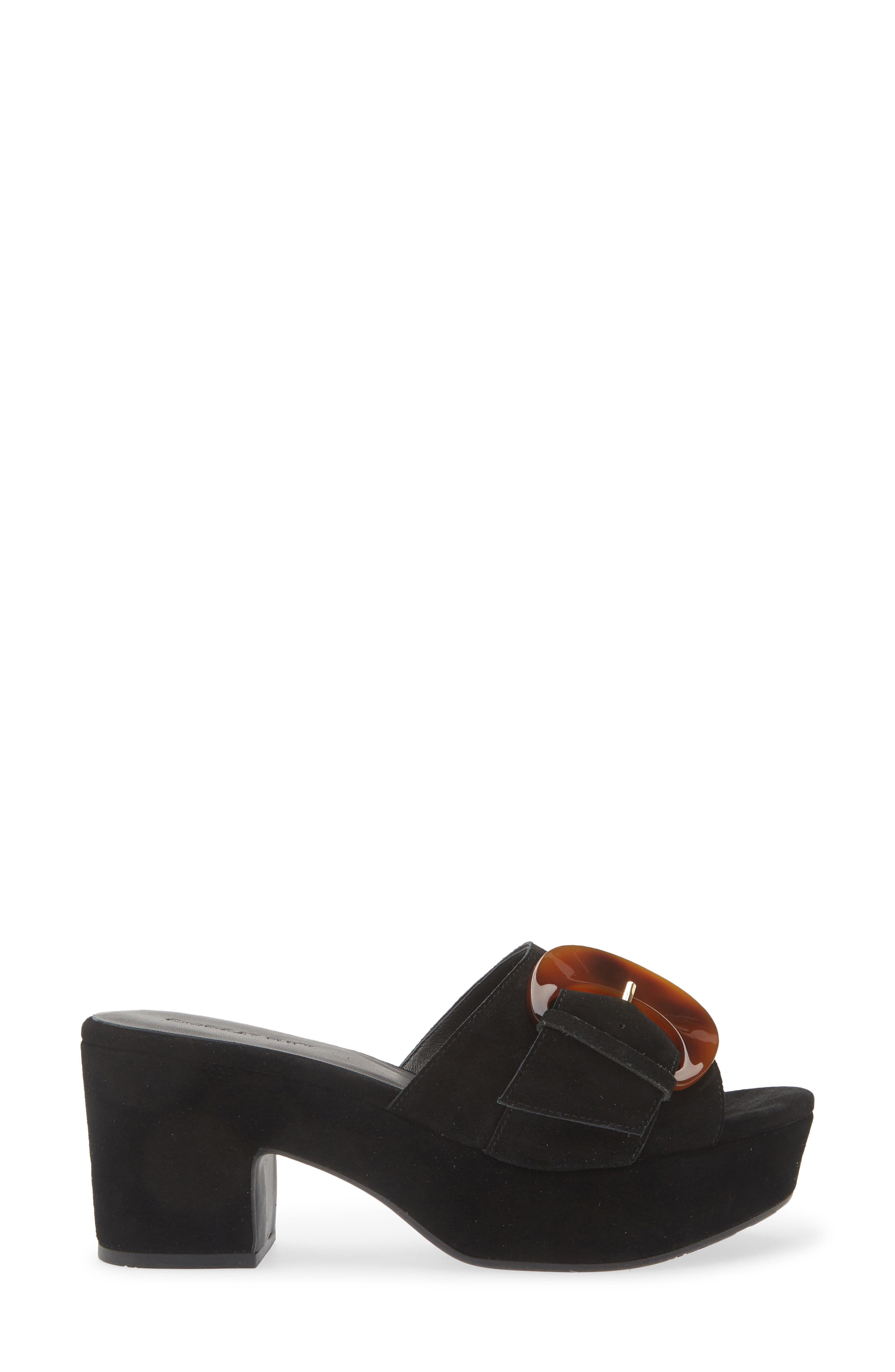 Chocolat Blu Garen Platform Slide Sandal, Alternate, color, Black Suede