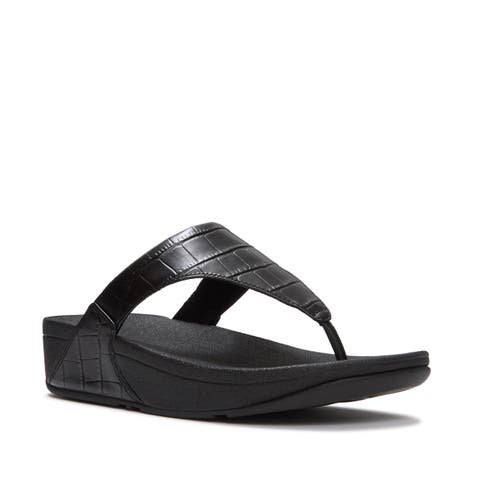 Lulu Crocodile Toe-Post Sandals