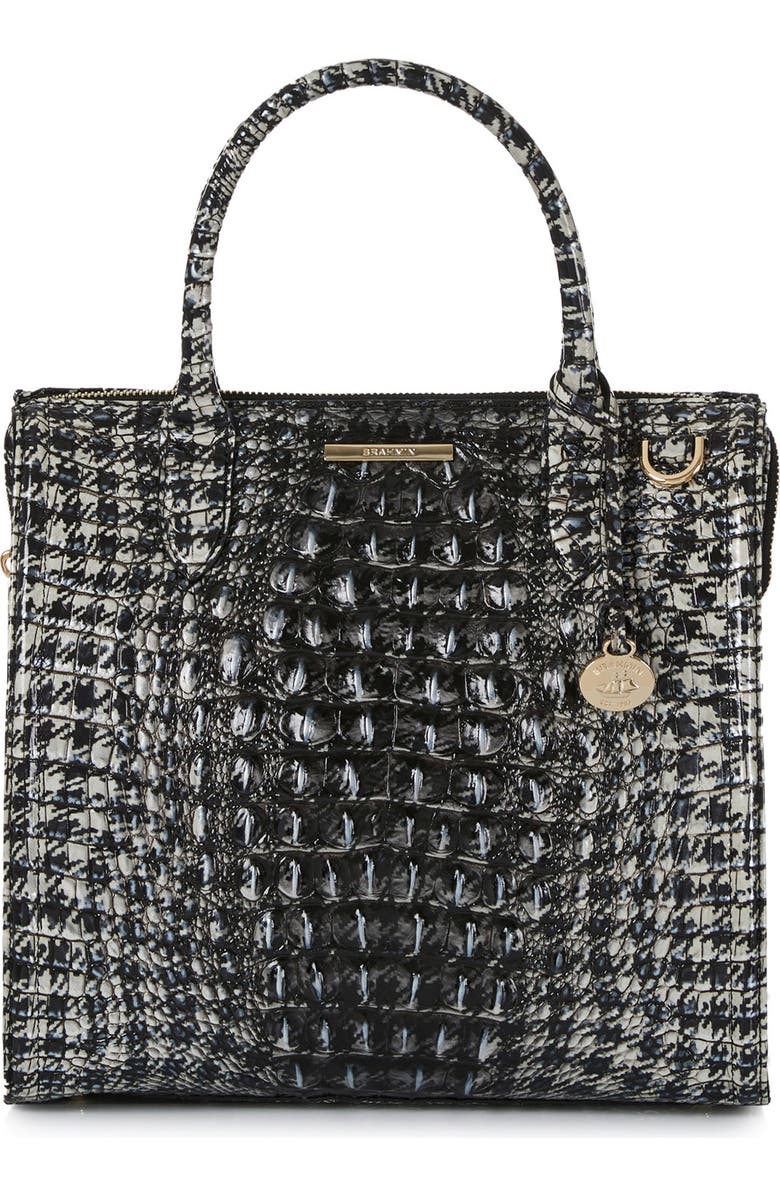 Brahmin Caroline Croc Embossed Leather Satchel, Main, color,