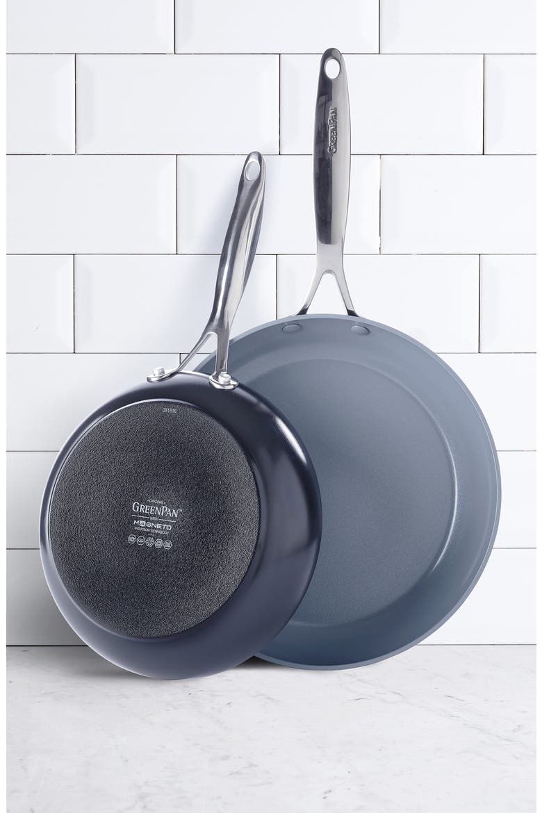 Valencia Pro 8-Inch & 10-Inch Anodized Aluminum Ceramic Nonstick Frying Pan Set, Alternate, color, BLACK