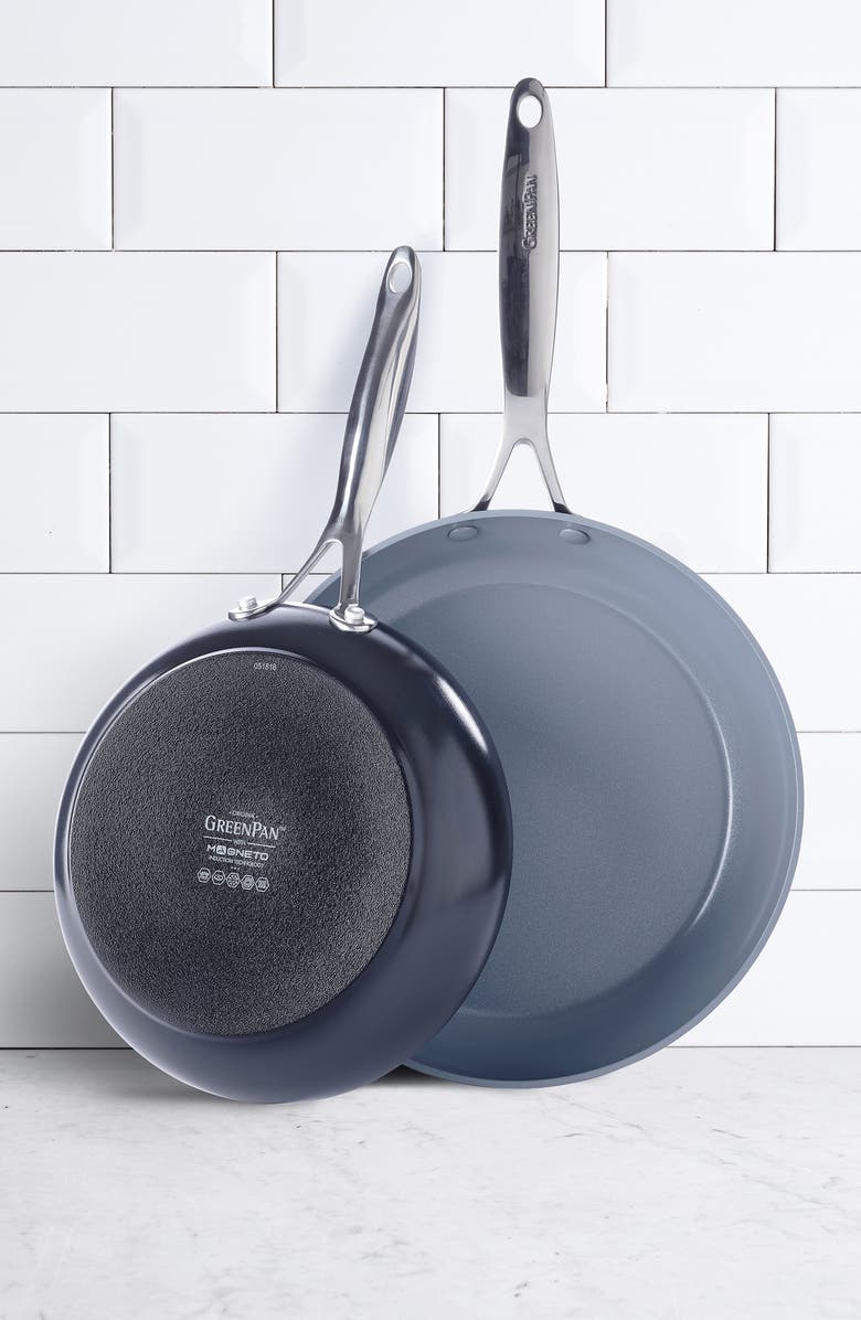 GreenPan Valencia Pro 8-Inch & 10-Inch Anodized Aluminum Ceramic Nonstick Frying Pan Set, Alternate, color, Black