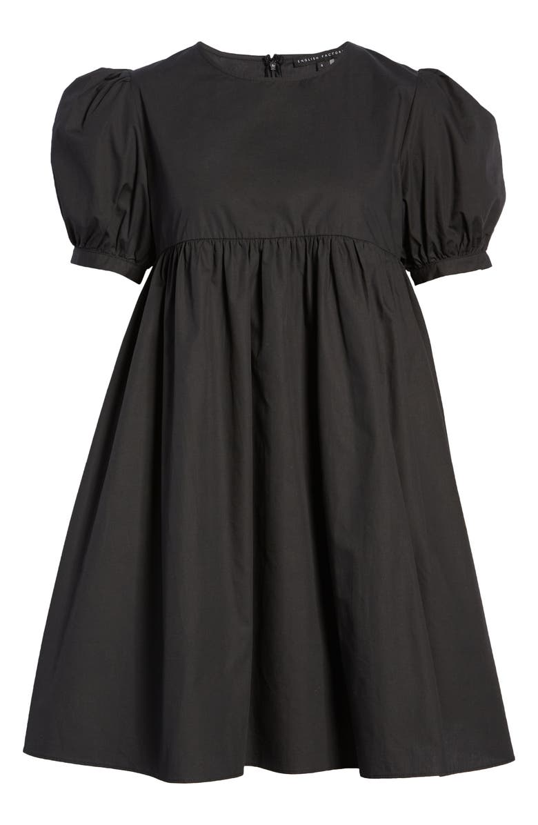 English Factory Puff Sleeve Cotton Babydoll Dress, Alternate, color, 