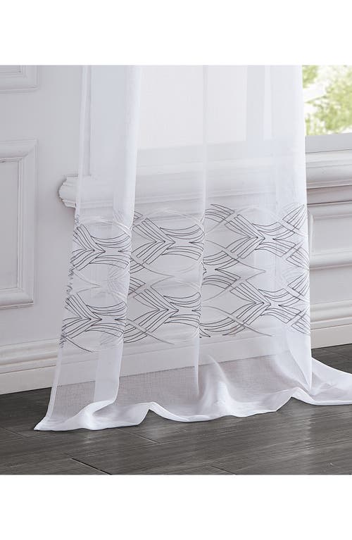 Dainty Home Set Of 2 Print Sheer Curtain Panels In White