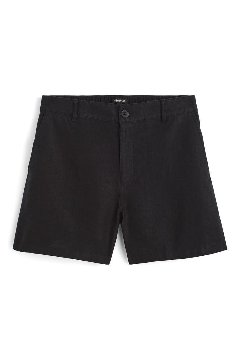 Zoe Linen Shorts, Alternate, color, JET BLACK
