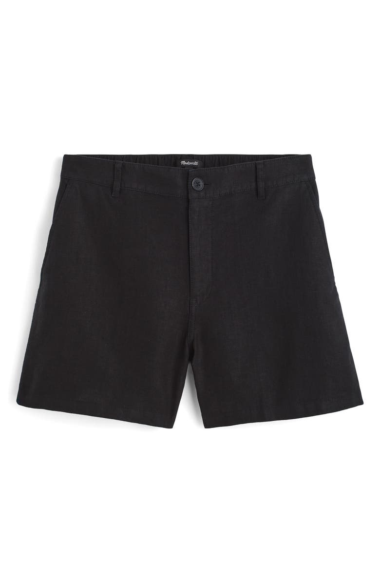 Madewell Zoe Linen Shorts, Alternate, color, Jet Black