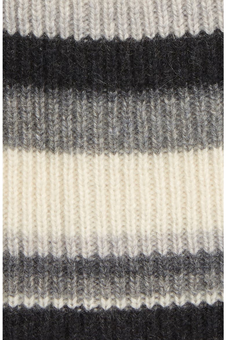 Cashmere Striped Beanie, Alternate, color, IVORY COMBO