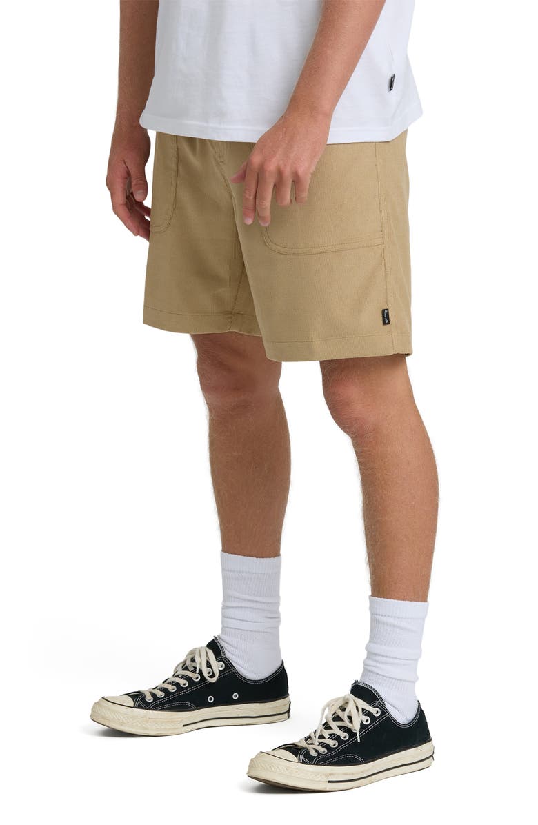 Billabong De la Cruz Submersible Water Repellent Corduroy Shorts, Alternate, color, Khaki