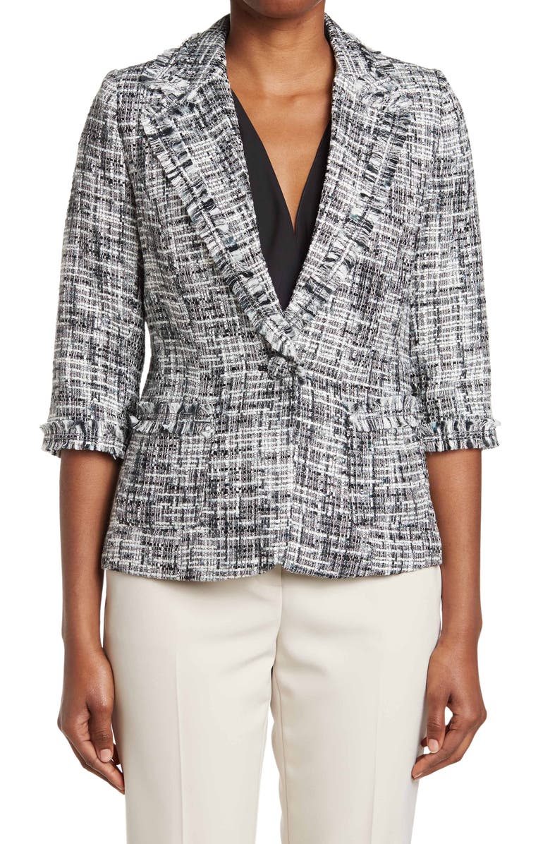 Love Token 3/4 Sleeve Printed Blazer, Alternate, color,