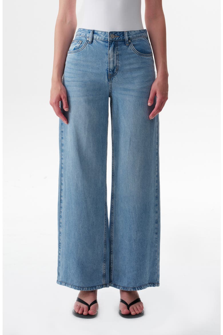 High Waist Wide Leg Jeans, Main, color, MISTRAL