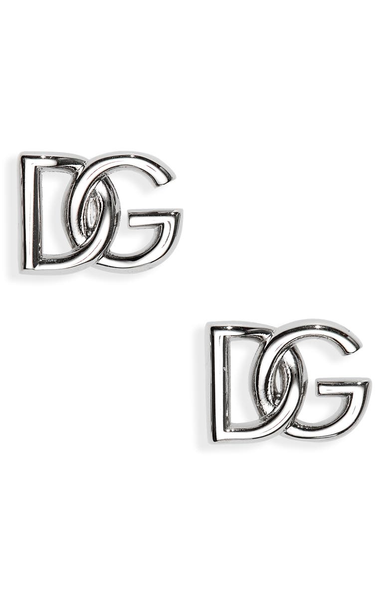 Dolce&Gabbana Men's DG Logo Stud Earrings, Main, color,