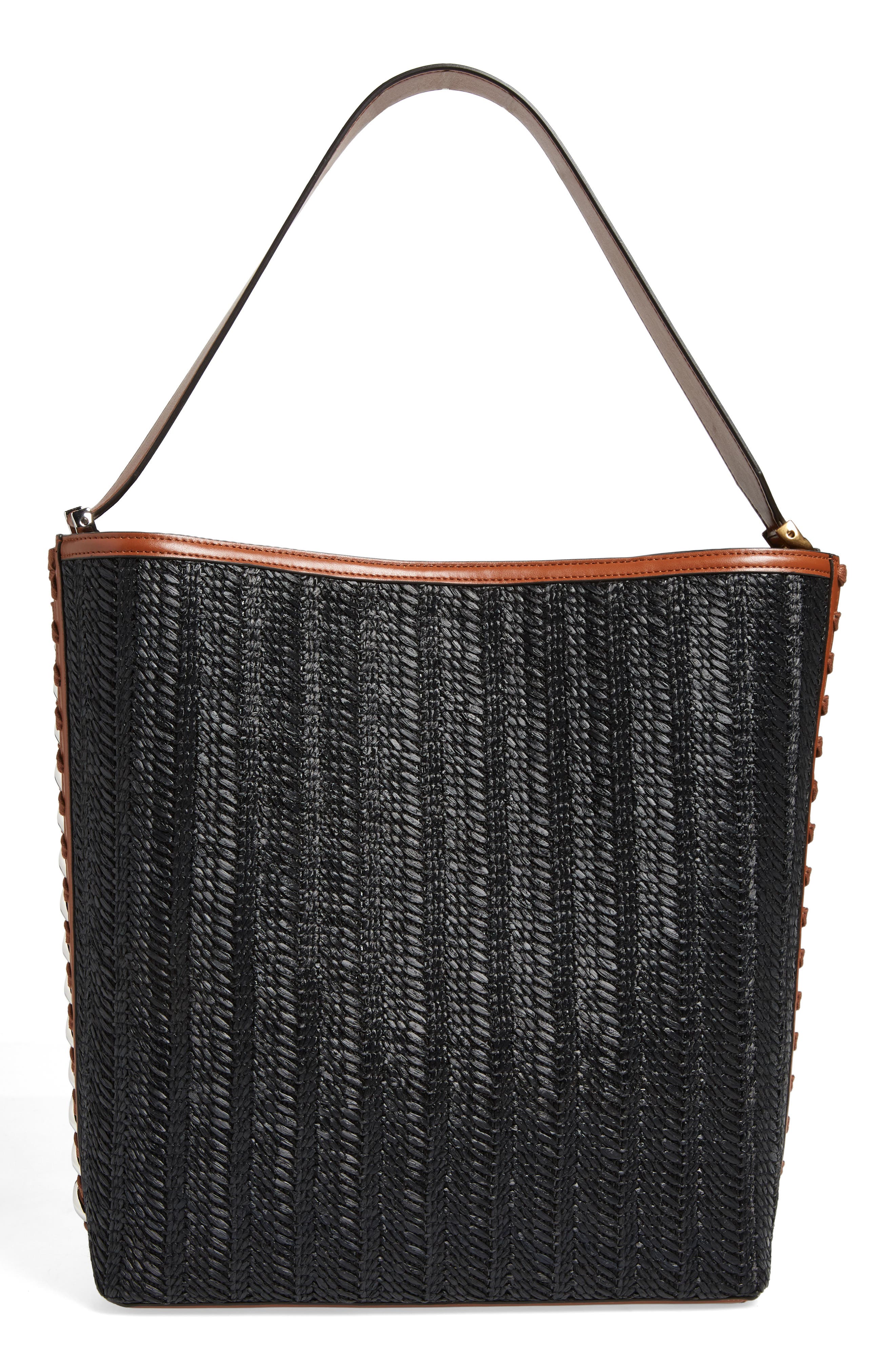 Stella McCartney Frayme Woven Faux Leather Tote, Alternate, color, 